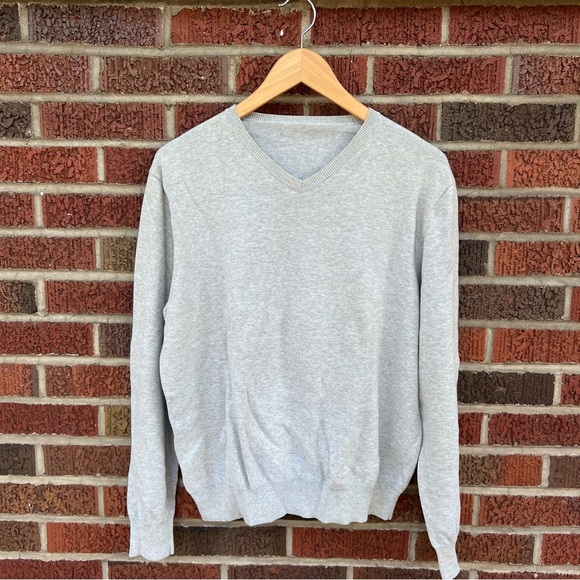 J. Crew Other - J. Crew Gray V Neck Oatmeal Gray Cotton Sweater